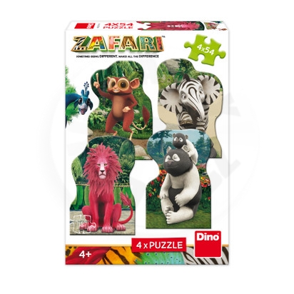 Puzzle Zafari: Zoomba a kamarádi 4x54 dílků_(1)
