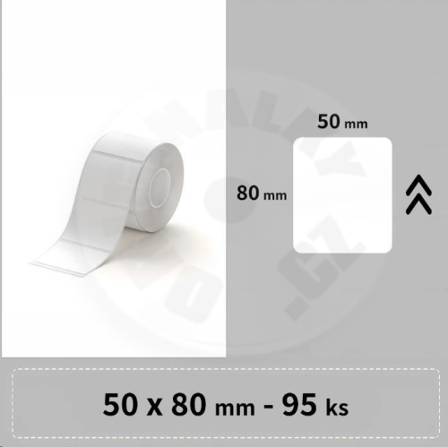 Niimbot štítky R 50x80mm 95ks Bílé pro B21, B21S, B3, B1S
