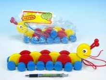 Miva Housenka dřevo tahací barevná 27cm v krabičce Miva Housenka dřevo tahací barevná 27cm v krabičce