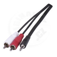 Emos Kabel JACK 3,5mm stereo, vidlice - 2x CINCH vidlice 3m