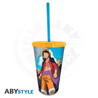 Hrnek s brčkem - ONE PIECE  470ml