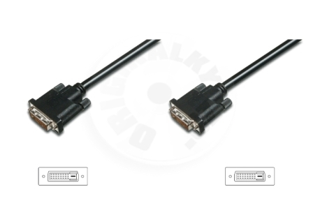 Digitus připojovací kabel DVI-D (18+1), Stíněný, SingleLink, 2m - černá