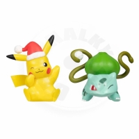 Pokémon First Partner Battle Figure Set Figure 2-Pack Holiday Bulbasaur #2 &amp; Pikachu #3