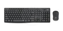 Logitech tichý set bezdrátové klávesnice a myši Desktop MK295, Qwerty US, černá
