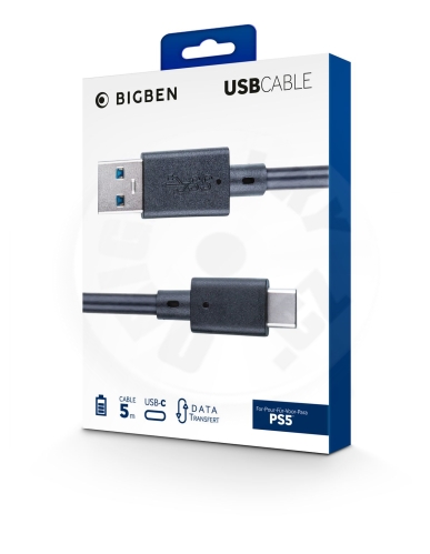 BigBen nabíjecí kabel pro PlayStation 5 USB-A a USB-C - 5m