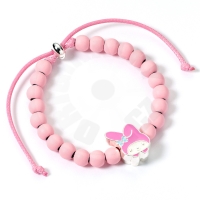 Růžový korálkový náramek Hello Kitty s přívěskem My Melody