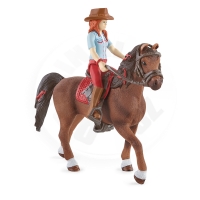 Schleich Zrzka Hannah s pohyblivými klouby na koni
