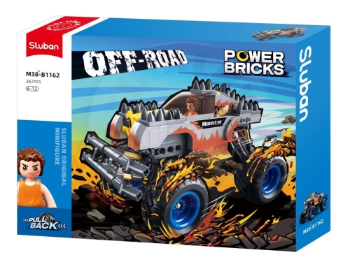 Sluban Power Bricks Natahovací Stříbrný ohnivák Off-road Monster_(6)