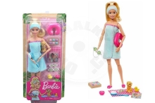 Mattel Barbie - Wellness Blond panenka se štěnětem a 9 doplňky (GJG55)