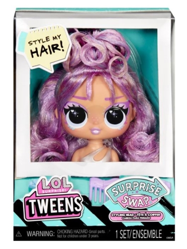 L.O.L. Surprise! Swap Mini Tweens česací hlava, světle fialová