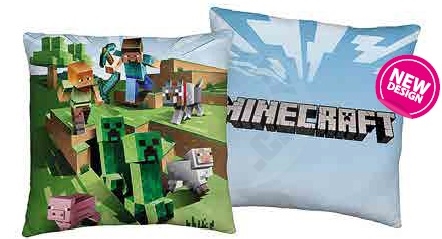 Polštář - Minecraft Steve, Alex and Creepers 40 x 40cm