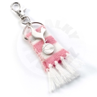 Přívěsek na batoh růžová pruhovaná šála Tottenham Hotspur a kohoutem