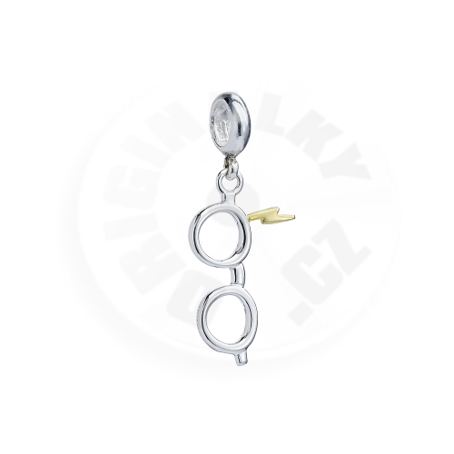 Harry Potter Sterling Silver Lightning Bolt a Glasses Slider Charm