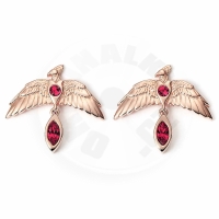 Harry Potter pozlacené náušnice Fawkes Rose Gold s krystaly Harry Potter pozlacené náušnice Fawkes Rose Gold s krystaly