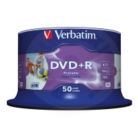 DVD+R Verbatim, 4,7 GB, 16x, Printable No ID, 50 pck. spindle