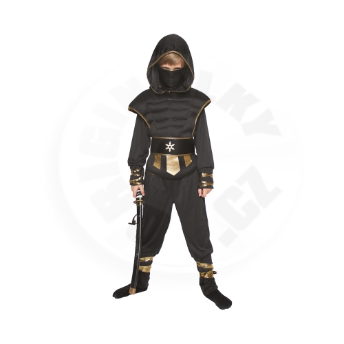 Kostým dětský Ninja černo-zlatý vel. 10-12 let_(1)