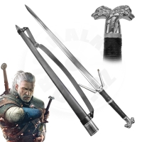 Luxusní 1,5-ruční meč "Witcher - Zaklínač stříbrný" s pevnou pochvou a zádovým popruhem Luxusní 1,5-ruční meč "Witcher - Zaklínač stříbrný" s pevnou pochvou a zádovým popruhem