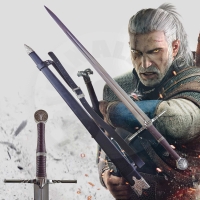 Dlouhý Zaklínačský meč/WITCHER - ocelový "SWORD ON HUMANS" s pevnou pochvou a popruhem! Dlouhý Zaklínačský meč/WITCHER - ocelový "SWORD ON HUMANS" s pevnou pochvou a popruhem!