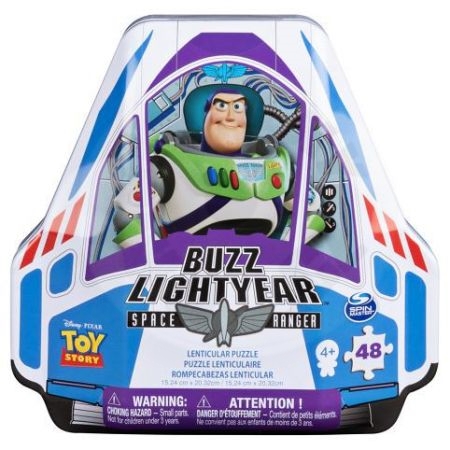 Spin Master – Toy Story Buzz Lightyear Lentikulární puzzle ve tvarovaném plechovém obalu (